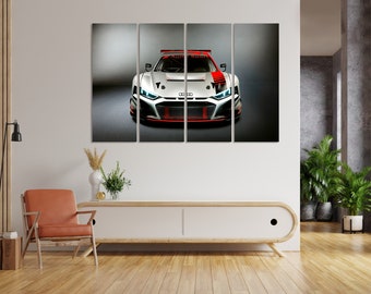 Design Decor for Wall with Audi Car, Supercar Modern Wall Art, Audi Photo Print for Room, Print Car on Canvas for Gift, Audi Art for Present