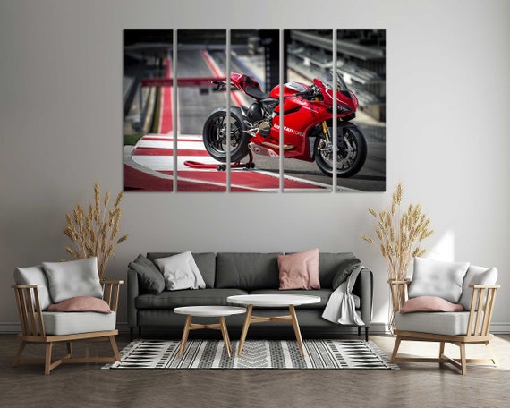 Red Ducati Performance Motorcycle for Decor Wall, Red Sportbike ...