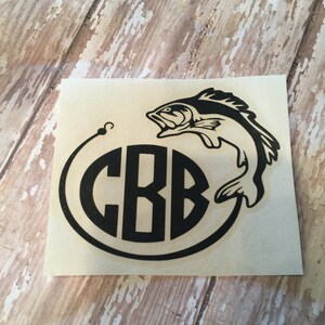 30 0z Yeti Tumbler- Fish Hook Monogram Decal