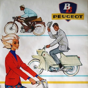 1950s Peugeot Anuncio por Couronne I - Cartel Original Vintage