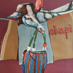 Afiche del teatro polaco Okapi de 1974: póster vintage original