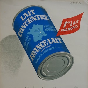 1950s French Milk Advertisement &quot;France-Lait&quot; - Original Vintage Poster