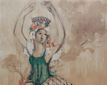 1957 Wiinblad Royal Danish Ballet - originele vintage poster