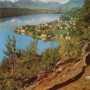 Cartel de viaje de Austria de la década de 1960 Millstätter See, Kärnten - Cartel vintage original