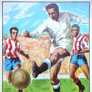 Copa del Mundo de 1982 (Fútbol/Fútbol) Francia - Austria - Cartel Original Vintage