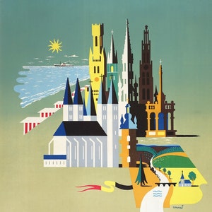 1950 Belgium Travel Poster by Conrad - Original Vintage Poster