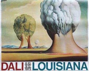 1973 Salvador Dalí - Exhibition on Louisiana Museum, Denmark - Original Vintage Poster