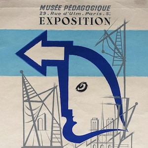 1957 Franse tentoonstelling Poster l&#39;Intellectuel dans la Cite - Originele Vintage Poster