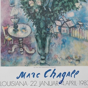 1983 Chagall sul Louisiana Museum of Modern Art - Poster vintage originale