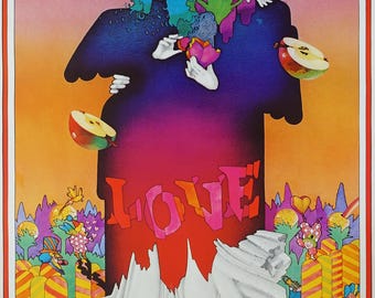 1973 Psychedelic Love Poster - Original Vintage Poster
