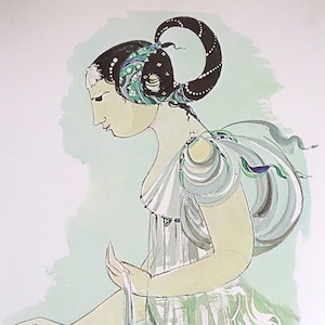 Década de 1970 "La Sirenita" - La Sirenita de Bjørn Wiinblad - Póster vintage original