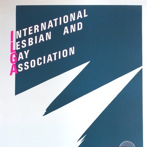 Asociación Internacional de Lesbianas, Gays, Bisexuales, Trans e Intersexuales - Póster vintage original