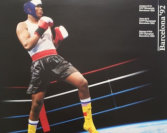 Jeux olympiques d’été de 1992 Boxe - Affiche vintage originale