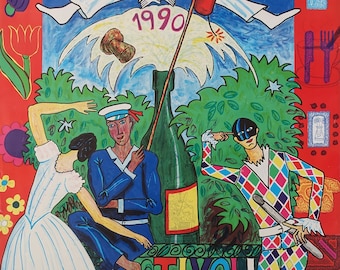 1990 Tivoli Gardens by Lars Ravn - Original Vintage Poster - Etsy