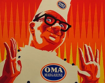 1950s Chef Butter OMA Margarine Advertisement- Original Vintage Poster