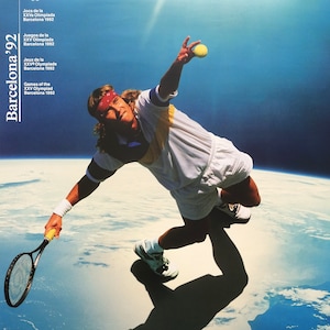 Tenis en los Juegos Olímpicos de Verano de 1992 - Póster vintage original