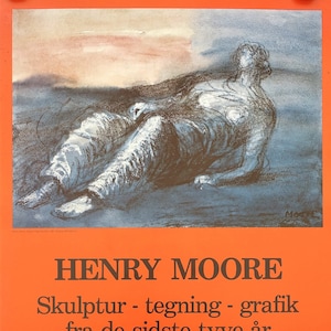 1984 Henry Moore Art Exhibition Poster - Affiche vintage originale