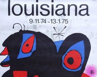 1974 Miro Exhibition Louisiana - Original Vintage Poster