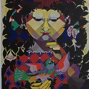 Diseño del tapiz Wiinblad de los años 70 - Póster vintage original