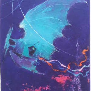1960 SAS Fluglinien Poster (Clément F. Ader) - Original Vintage Plakat