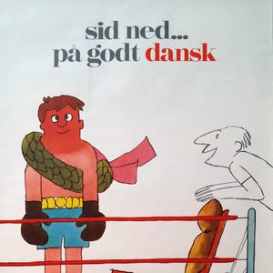 1970s Danish Furniture Quality Control by Antoni (Boxer) - Original Vintage Poster