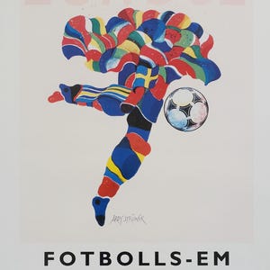 Campeonato Europeo de Fútbol de la UEFA de 1992 en Suecia - Póster vintage original