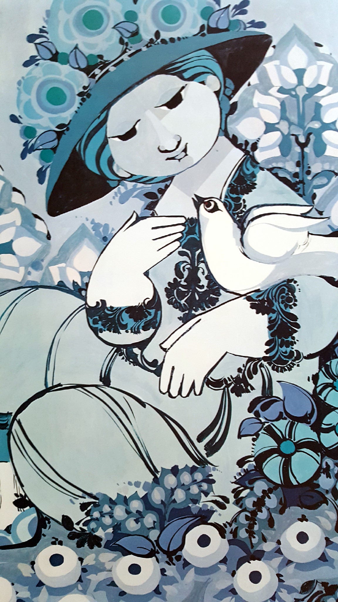 1980s Wiinblad Blue Lady - Original Vintage Poster - Etsy