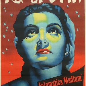 Póster vintage original del mago Yu Li San, el médium enigmático, de 1959.