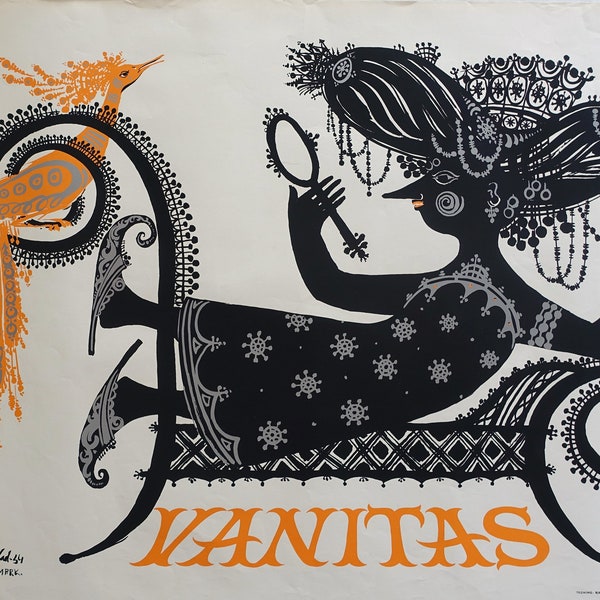 1954 Wiinblad Vanitas (Orange Version) - Original Vintage Poster