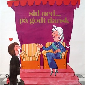 1970s Danish Furniture Quality Control by Antoni (Queen) - Original Vintage Poster