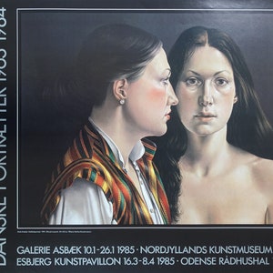 1984 Danish Portriat Paintings 1963-84 - Original Vintage Poster