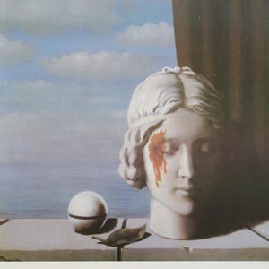 Cartel de la exposición Magritte Centre Wallonie de París de los años 80: cartel vintage original