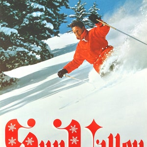 Póster de viaje de esquí de Sun Valley de los años 60: póster vintage original