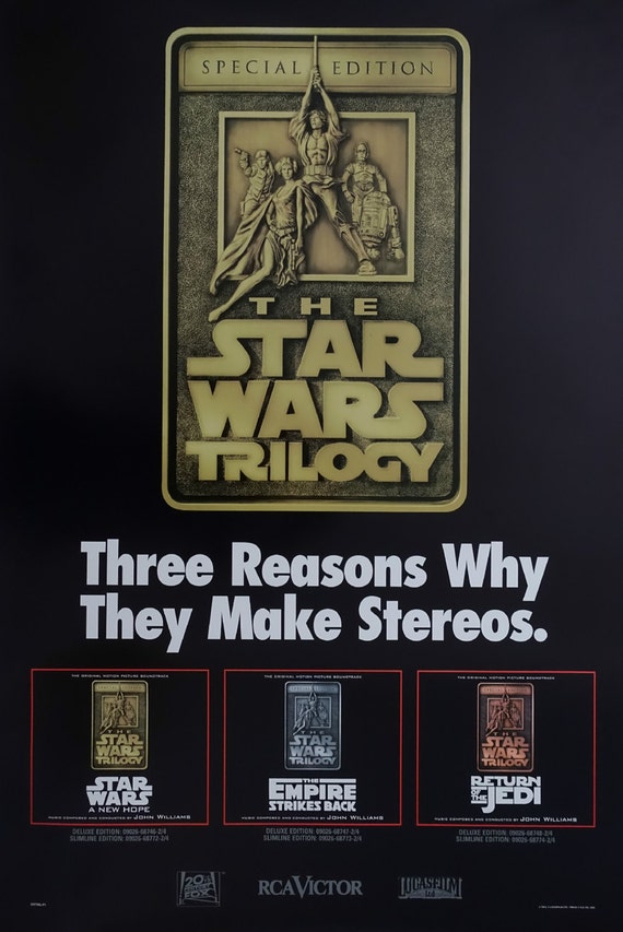 1997 Star Wars Trilogy Music Poster Original Poster - Etsy