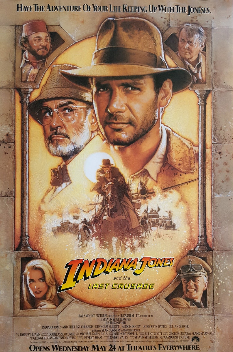 1989 Indiana Jones And The Last Crusade Movie Etsy