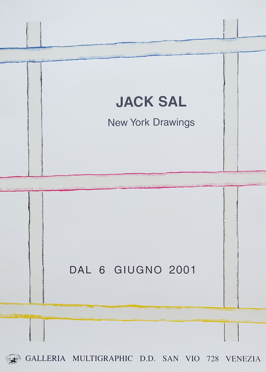 2001 Jack Sal New York Drawings Exhibition Poster - Original Vintage ...