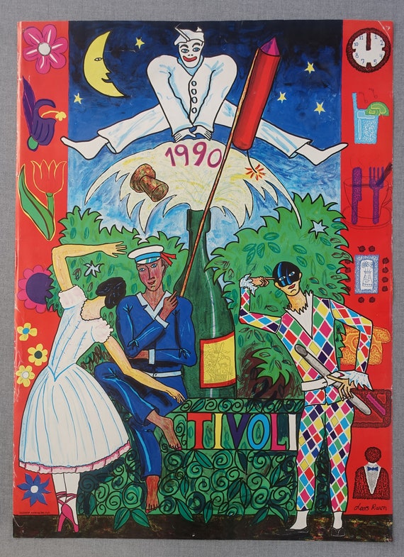 1990 Tivoli Gardens by Lars Ravn - Original Vintage Poster - Etsy