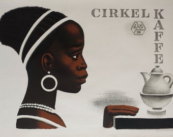 1950s Danish Coffee Advertisement (Cirkelkaffe) - Original Vintage Poster