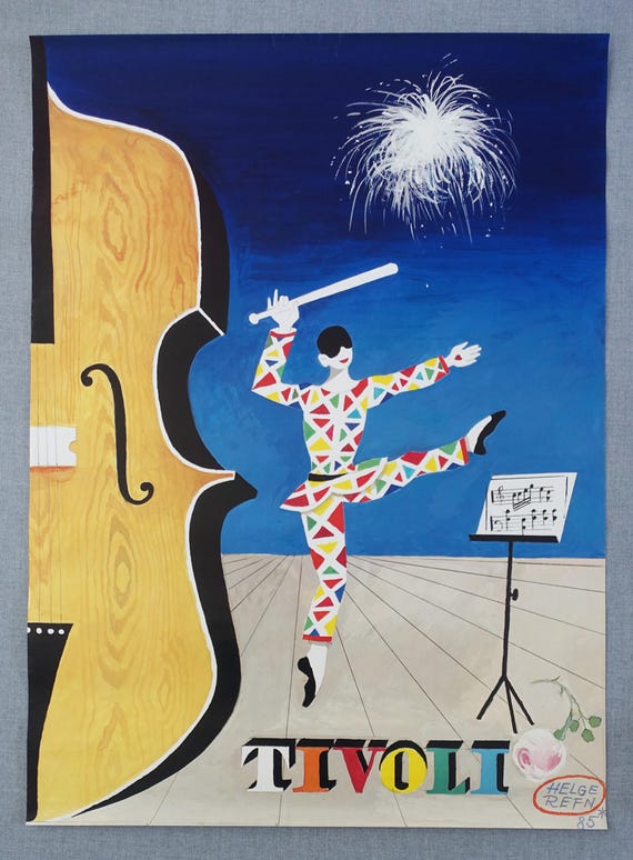 1985 Tivoli Gardens by Helge Refn - Original Vintage Poster - Etsy