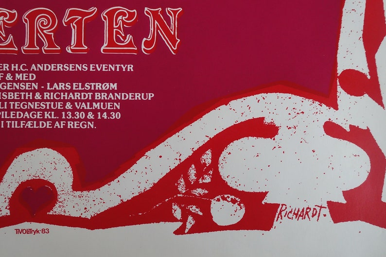 1983 Tivoli Gardens The Swineherd /& The Princess and the Pea Original Vintage Poster