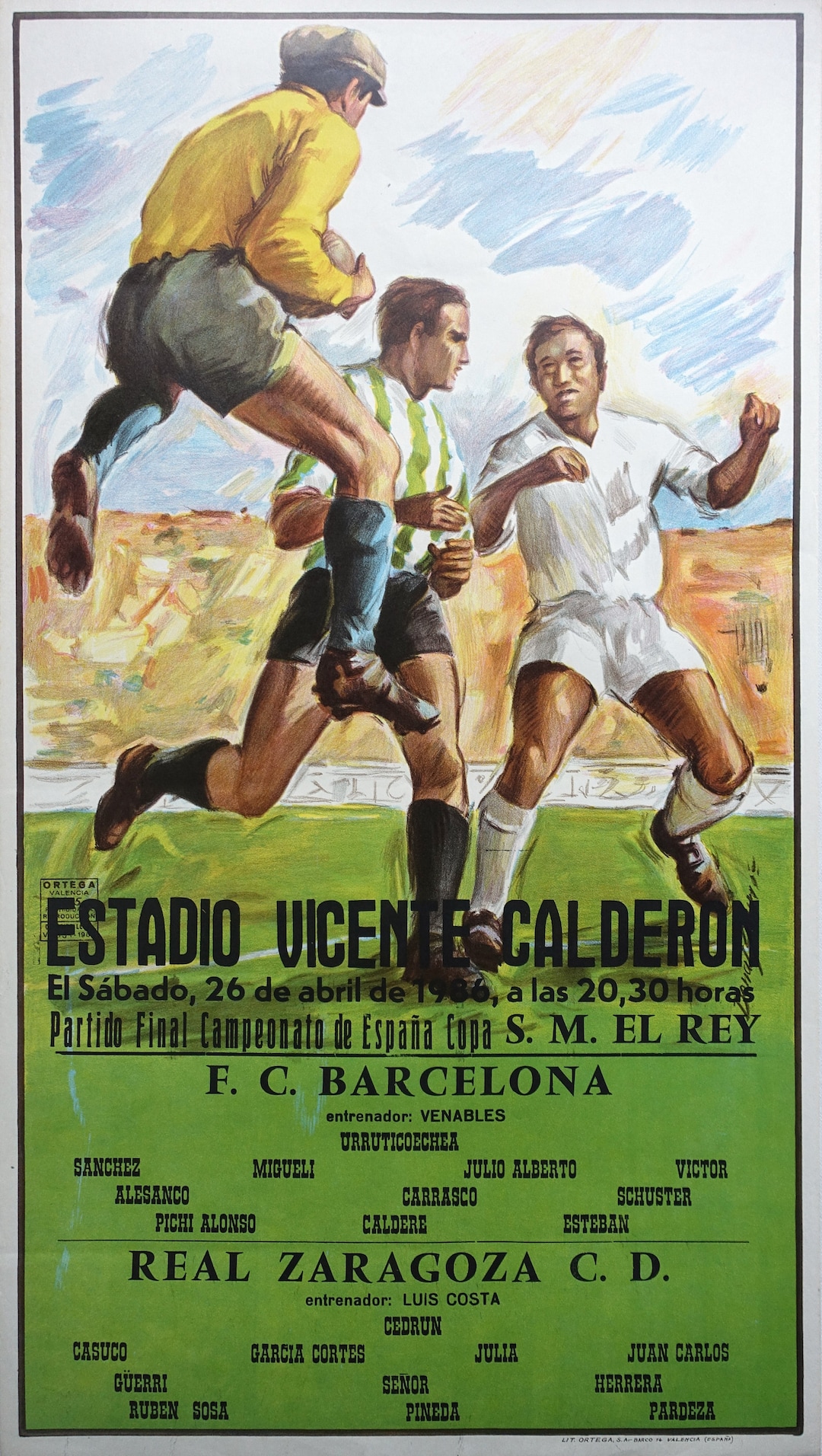 1986 Final Copa Del Rey (FC. Barcelona Zaragoza) Original Vintage