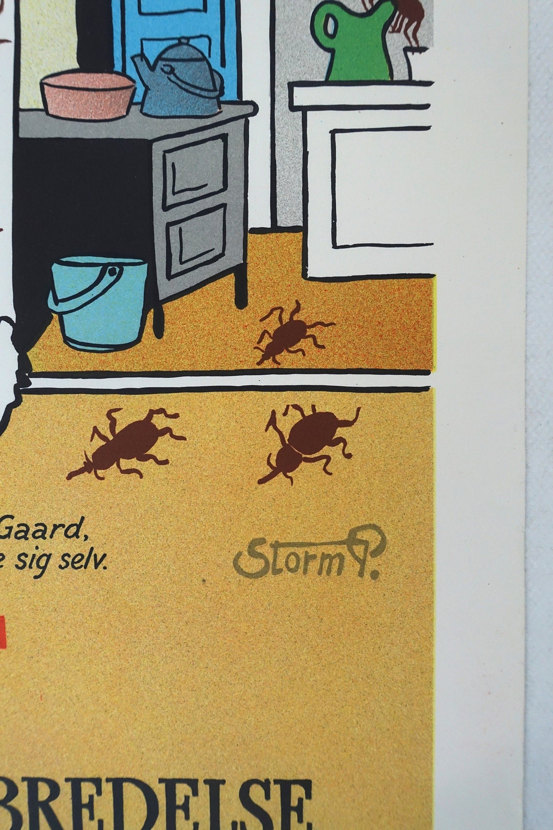 1940s Anti-pest Campaign Poster by Storm P Original Vintage | Etsy
