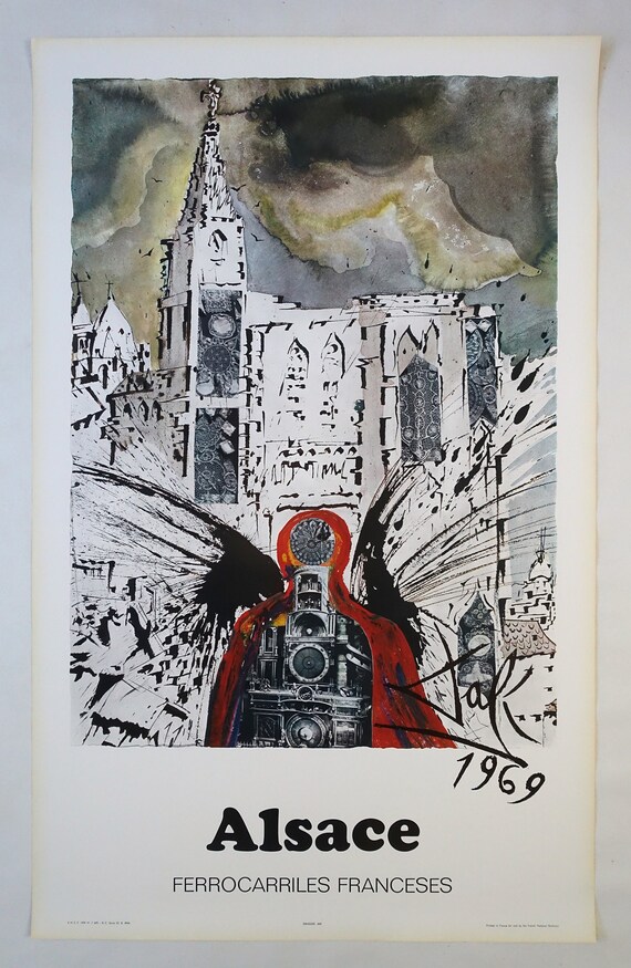 1970年 サルバドール・ダリ - フランス国鉄（SNCF）の広告（アルザス