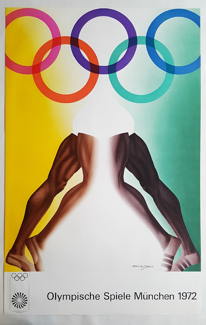 1972 Juegos Olímpicos de Múnich por Allen Jones Cartel Etsy
