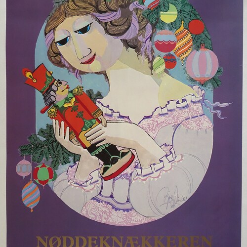 1984 Bjørn Wiinblad Artwork for The Nutcracker and the popular Royal Danish Ballet in Tivoli - Original Vintage Poster