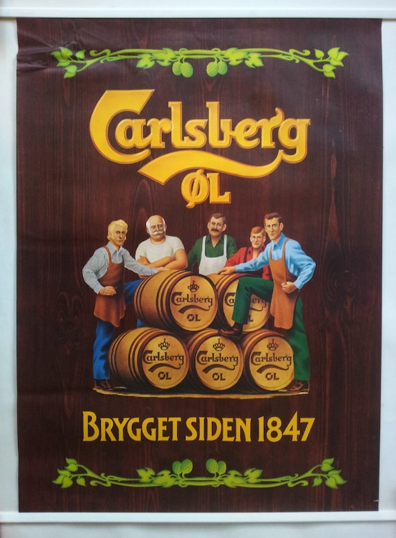 1970s Carlsberg Beer Advertisement - Original Vintage Poster - Etsy