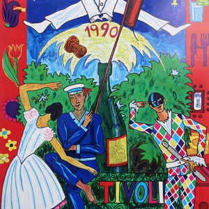 1990 Tivoli Gardens de Lars Ravn (pequeño) - Póster vintage original