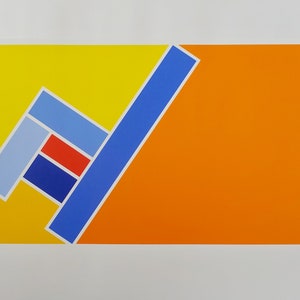 Silla Arnoldi de los años 80 Litografía naranja - Póster vintage original
