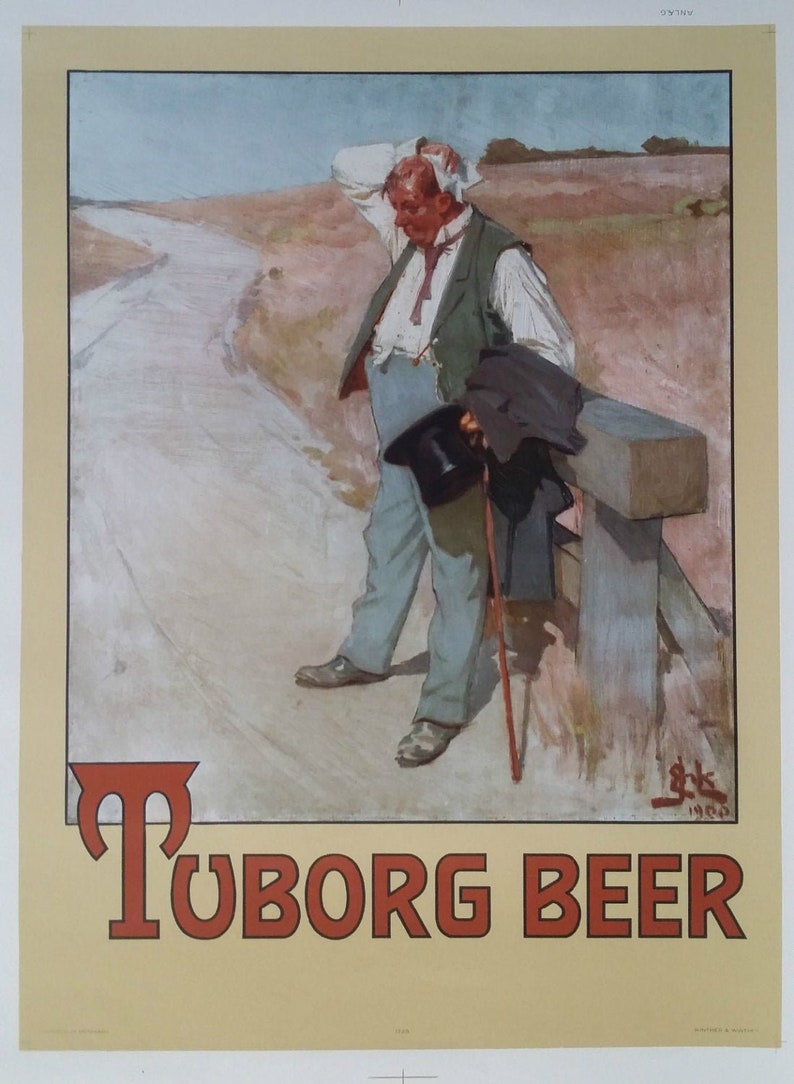 1950er Jahre Bier Werbung Der durstige Mann Etsy