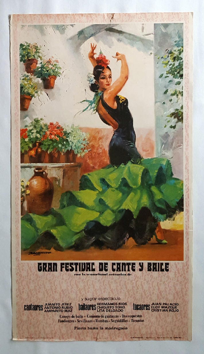 1973 Spanish Flamenco Festival - Original Vintage Poster - Etsy